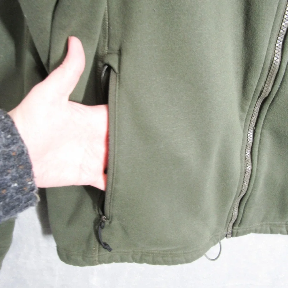 The North Face Full Zip Fleece Jacket Mens Large Olive Green Sherpa Lined